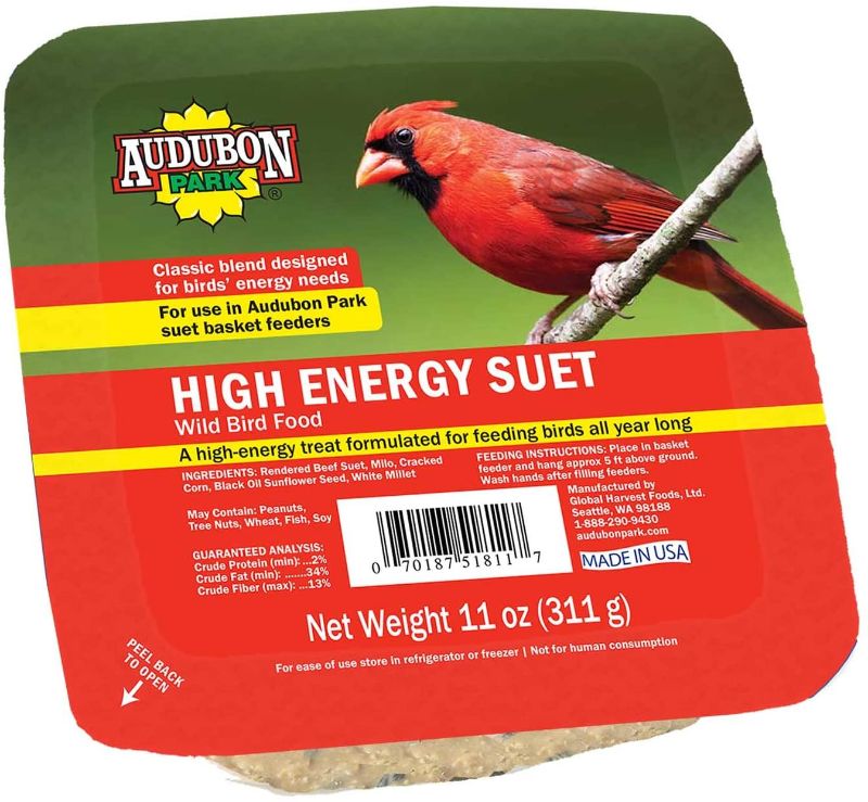 Photo 1 of Audubon Park 13065 High Energy Suet Cake Wild Bird Food, 11-Ounce, Best by 10/04/2023