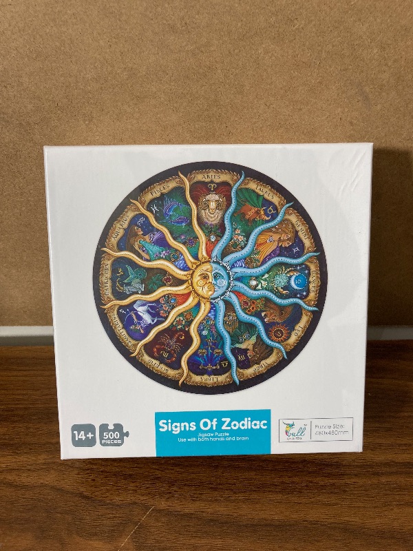 Photo 2 of Round Jigsaw Puzzle 500 Pieces (Signs of The Zodiac)