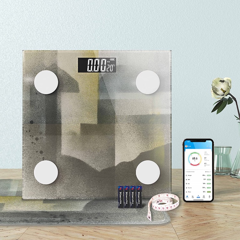 Photo 1 of DTK Body Fat Scale with Bath Rug, Digital Bathroom Scales for Body Weight BMI and Weight Loss, High Precision Smart Bluetooth Scale with 12 Key Body Compositions Sync with Other Fitness Apps, 400 lbs