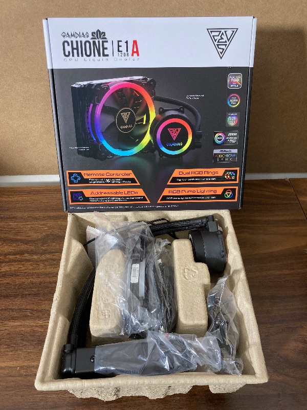 Photo 1 of GAMDIAS - CHOINE E1A-120R AIO 120mm Radiator CPU Liquid Cooling System with Digital RGB Fan Lighting - Black