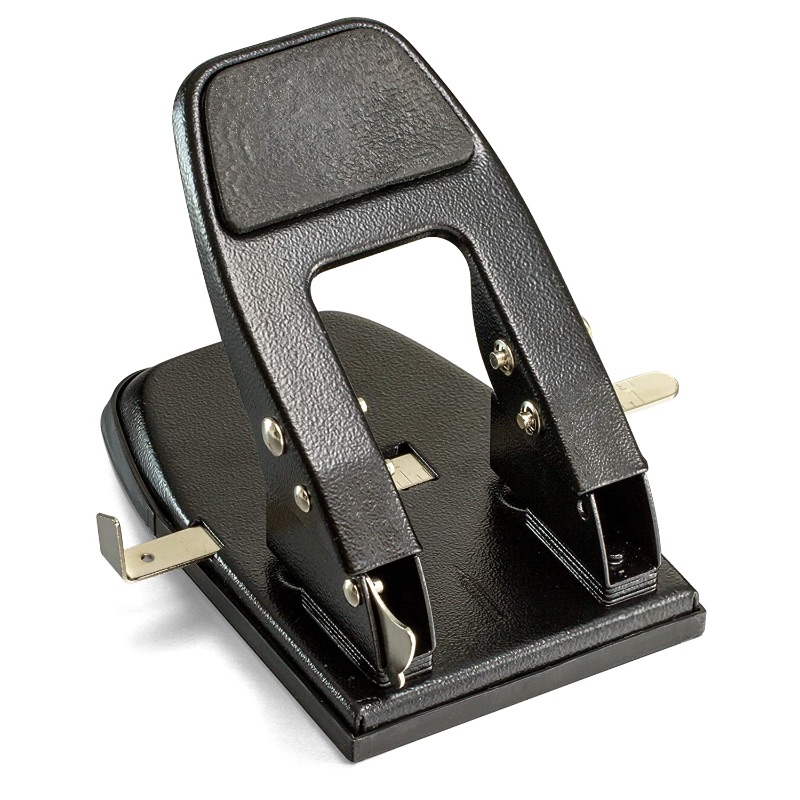 Photo 1 of Officemate Heavy Duty 2-Hole Punch, Padded Handle, Black, 50-Sheet Capacity