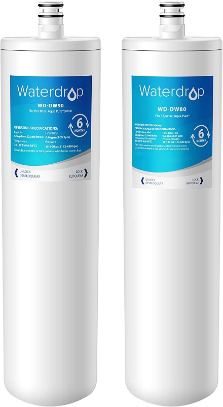 Photo 1 of Waterdrop DW80/90 Under Sink Water Filter, Replacement for Aqua-Pure AP-DW80/90, AP-DWS1000, Kohler K-201-NA, Kohler K-202-NA (Pack of 2?