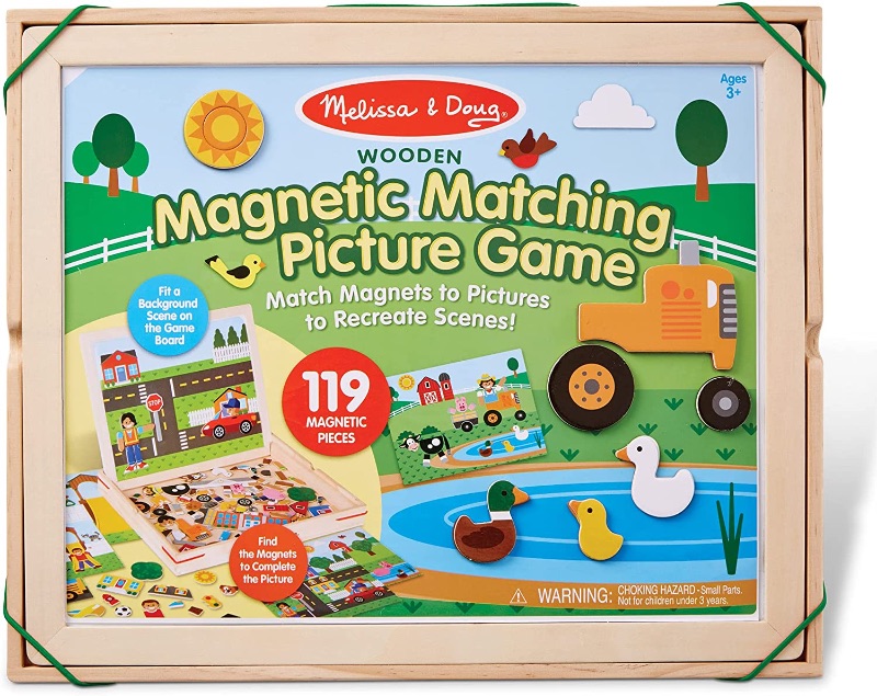 Photo 1 of Melissa & Doug Wooden Magnetic Matching Picture Game With 119 Magnets and Scene Cards