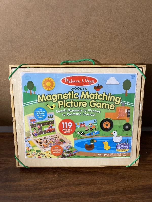 Photo 2 of Melissa & Doug Wooden Magnetic Matching Picture Game With 119 Magnets and Scene Cards