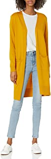 Photo 1 of Amazon Essentials Women's Lightweight Long-Sleeve Longer Length Cardigan Dark Yellow Medium