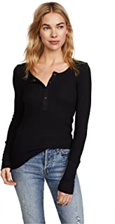 Photo 1 of Splendid Women's Long Sleeve Thermal Henley Shirt X-Large Black