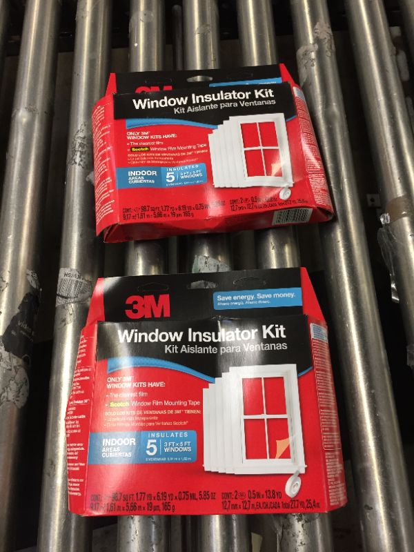 Photo 2 of 3M Indoor Window Insulator Kit, Window Insulation Film for Heat and Cold, 5.16 ft. x 17.5 ft., Covers Five 3 ft. by 5 ft. Windows 2 BOX BUNDLE.