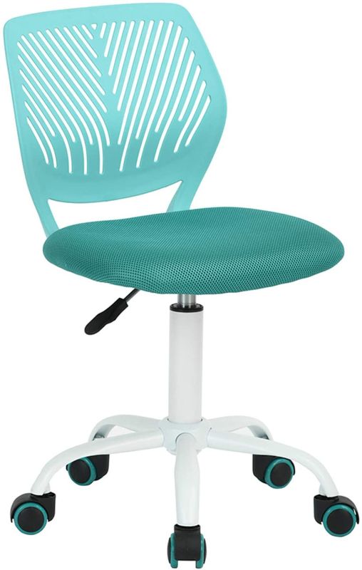 Photo 1 of GreenForest Office Task Desk Chair Adjustable Mid Back Home Children Study Chair, Turquoise - Product Dimensions	19.9"D x 19.9"W x 34.2"H
