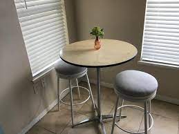 Photo 1 of Flash Furniture 30'' Round Wood Cocktail Table with 30'' and 42'' Columns, Natural