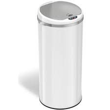 Photo 1 of 13 Gallon Ivory White Sensor Trash Can
