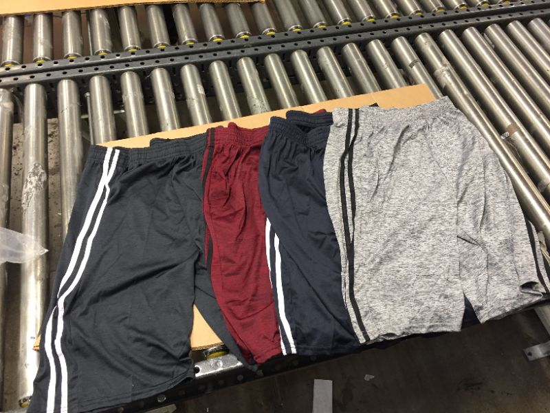 Photo 1 of 4 PK generic boys athletic shorts sz L 