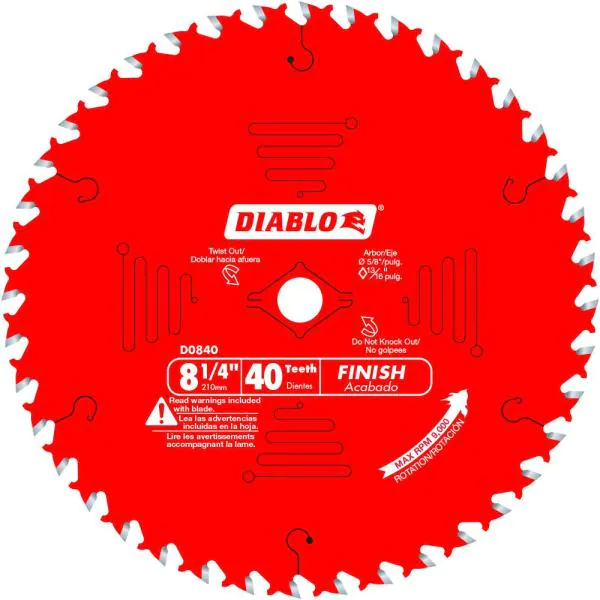 Photo 1 of DIABLO 8-1/4 in. x 40-Tooth Finish Circular Saw Blade
package has been opened item is still new