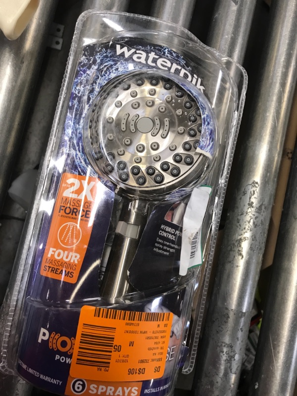 Photo 1 of 6-Spray Patterns 4.5 in. Single Wall Mount Adjustable Handheld Shower Head in Brushed Nickel