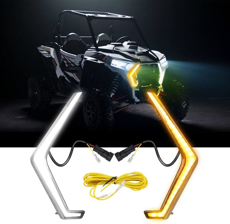 Photo 1 of Viswiker RZR LED Turn Signal light with White Color, Front Signature Accent Fang Light Assembly for Polaris RZR XP 1000 Turbo 2019 2020 2021
