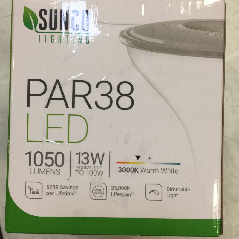 Photo 2 of Sunco Lighting PAR38 LED Bulb 3000K Warm White