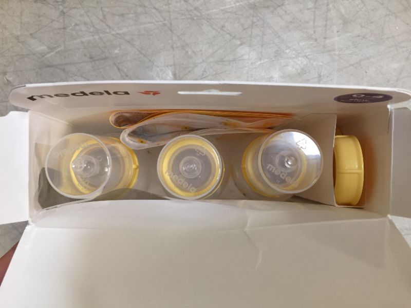Photo 1 of Medela Breast Milk Storage Bottles, 3 Pack of 5 Ounce Breastfeeding Bottles with Slow Flow Nipples, Lids, Wide Base Collars, and Travel Caps, Made Without BPA
