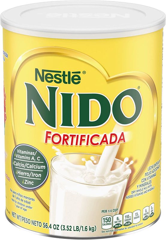 Photo 1 of NESTLE NIDO Fortificada Dry Milk 56.4 Ounce Canister expires 31/Dec/2021
