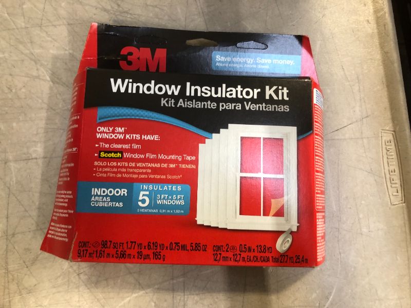 Photo 2 of 3M Indoor Window Insulator Kit, Window Insulation Film for Heat and Cold, 5.16 ft. x 17.5 ft., Covers Five 3 ft. by 5 ft. Windows 5 pack