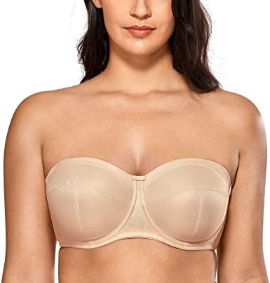 Photo 1 of DELIMIRA Women's Underwire Convertible Strapless Bra Plus Size Non Padded
