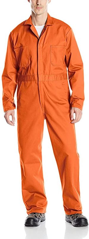 Photo 1 of Red Kap Men's Snap Front Cotton Coverall, Oversized Fit, Long Sleeve size 40
