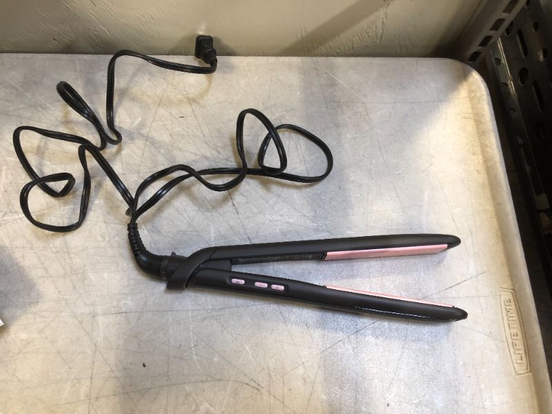 Photo 2 of Remington S9500 Pro 1" Pearl Ceramic Flat Iron, Hair Straightener, Digital Controls + 9 Heat Settings, Black/Pink
