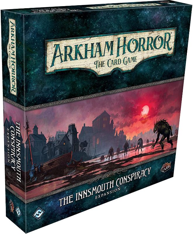 Photo 1 of Arkham Horror The Card Game The Innsmouth Conspiracy Deluxe EXPANSION | Horror Game | Cooperative Mystery Card Game | Ages 14+ | 1-2 Players | Average Playtime 1-2 Hours | Made by Fantasy Flight Games
