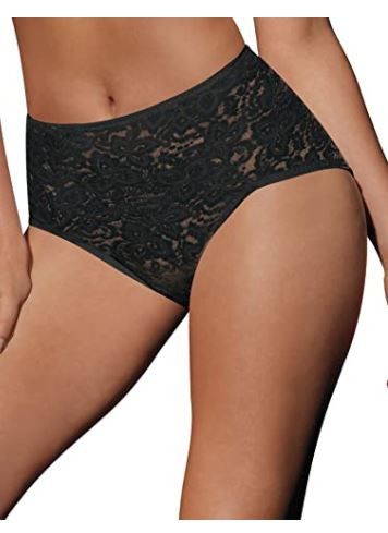 Photo 1 of Bali Women's Black Lace 'N Smooth Firm Control Shapewear Brief Medium