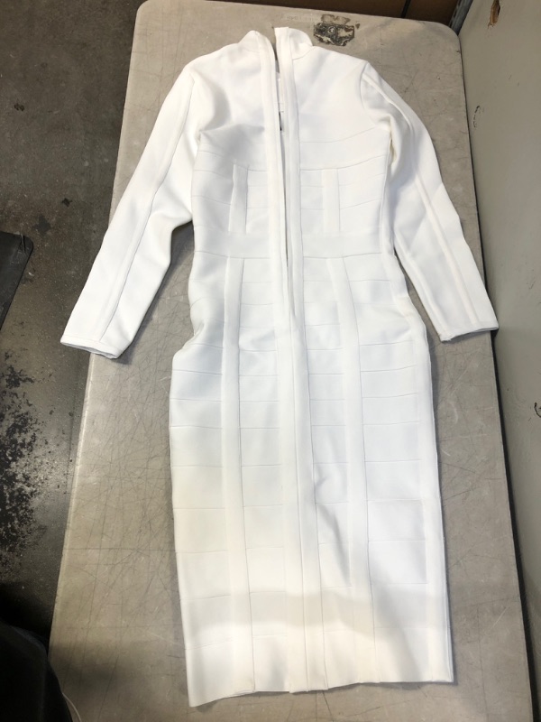 Photo 1 of Generic White Long Sleeve Zip Up Dress. Small