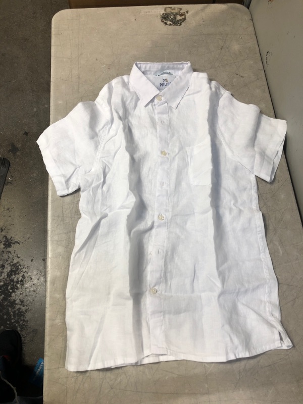 Photo 1 of Generic White Cotton Buttoned Up Short Sleeve Dress Shirt. Medium