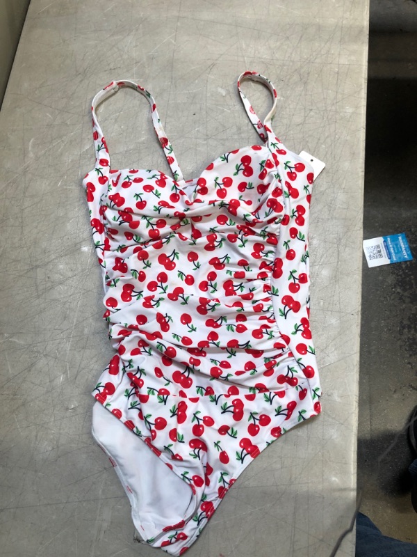 Photo 1 of Generic White Cherry One Piece Swimsuit. XL