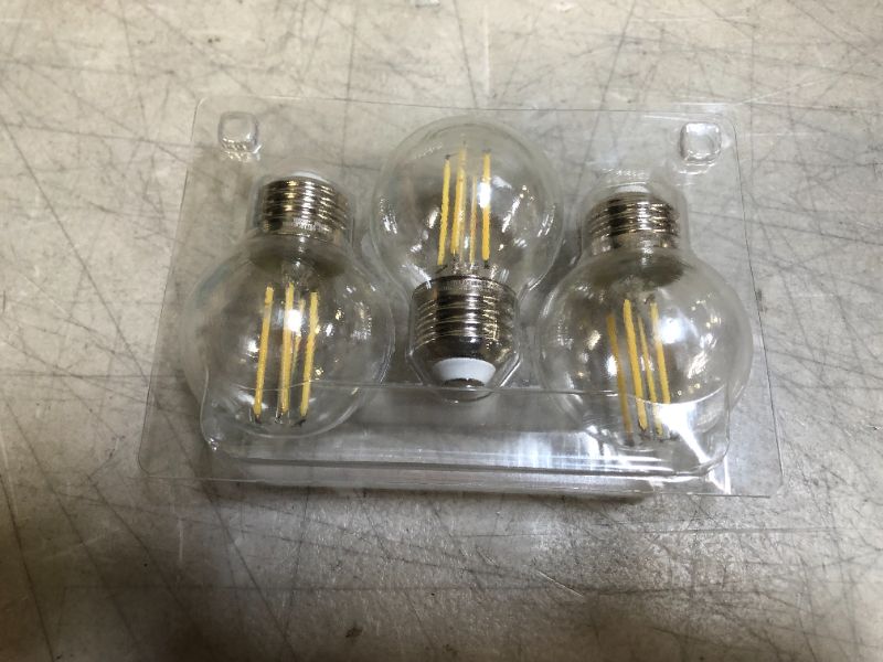 Photo 2 of 60-Watt Equivalent G16.5 ENERGY STAR and CEC Title 20 Dimmable Filament LED Light Bulb Daylight (3-Pack)