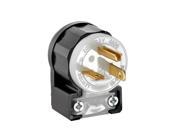 Photo 1 of  Leviton 20 Amp 125-Volt Straight Blade Grounding Angle Plug, Black/White