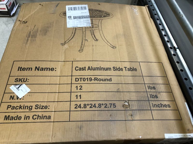 Photo 4 of Cast Aluminum Patio Side Table-BLACK