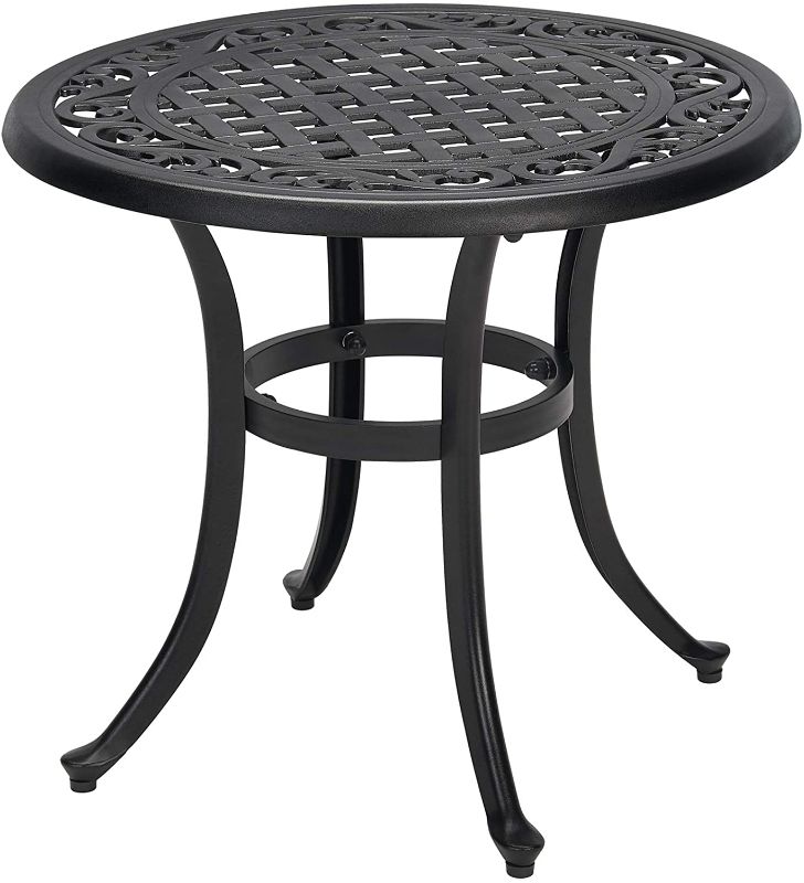 Photo 1 of Cast Aluminum Patio Side Table-BLACK