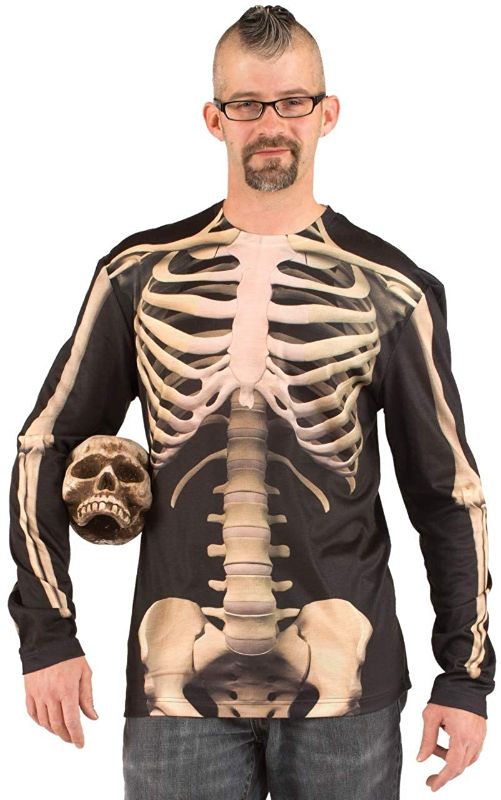 Photo 1 of Faux Real Halloween 3D Skeleton Photo-Realistic Long Sleeve T-Shirt