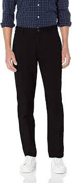 Photo 1 of Essentials Men's Straight-Fit Wrinkle-Resistant Flat-Front Chino Pant, Navy, 33wx34l