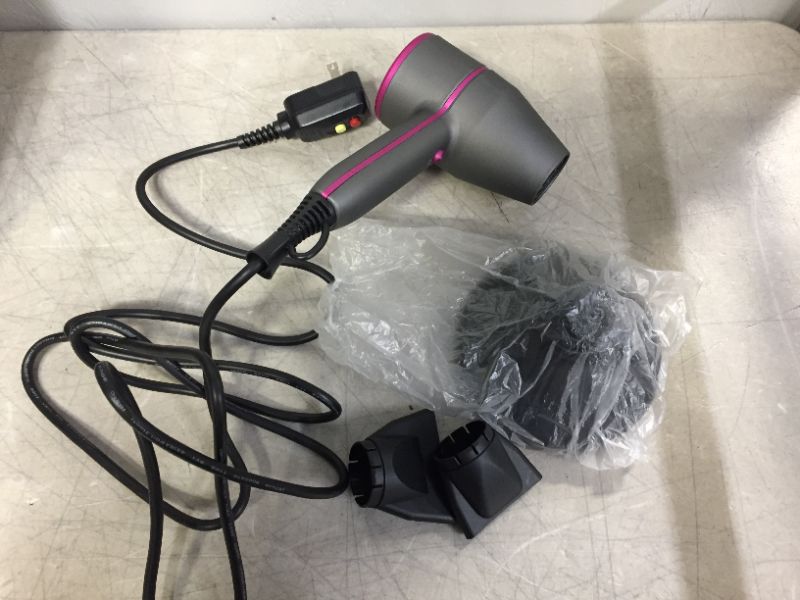 Photo 2 of 1875W Ionic Hair Dryer, Milantia Blow Dryer with Diffuser and Nozzle, Mini Negative Ion Hairdryer