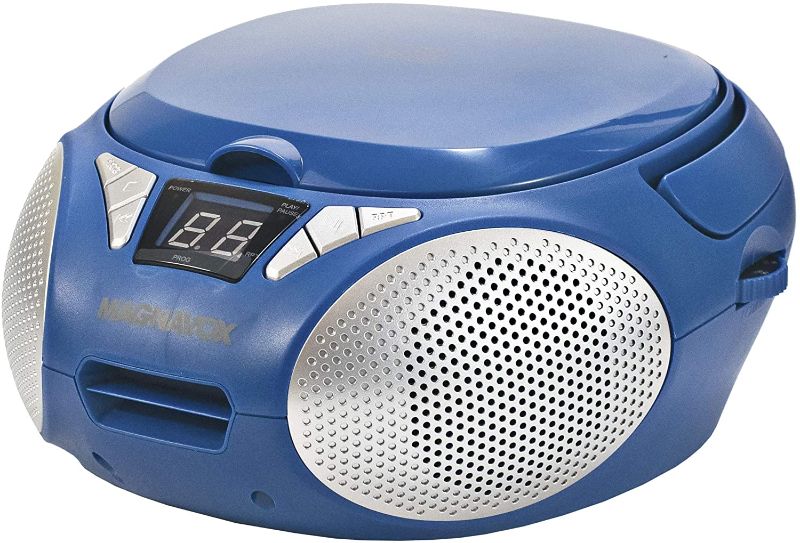 Photo 1 of Magnavox MD6924-BL Portable Top Loading CD Boombox with AM/FM Stereo Radio in Blue | CD-R/CD-RW Compatible | LED Display | AUX Port Supported | Programmable CD Player |
