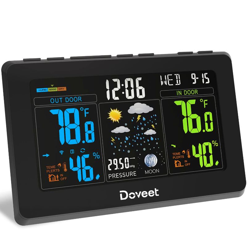 Photo 1 of DOVEET Weather Station Wireless Indoor Outdoor, Color Weather Stations with Indoor Outdoor Thermometer Wireless Sensor

