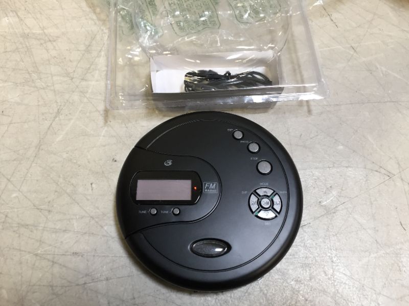 Photo 2 of GPX PC332B Portable CD Player with Anti-Skip Protection, FM Radio and Stereo Earbuds - Black
