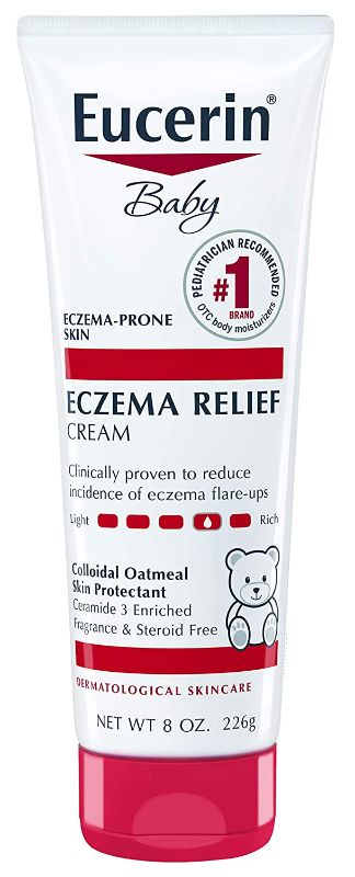 Photo 1 of Eucerin Baby Eczema Relief Body Cream, Fragrance Free Baby Eczema Cream, 8 Oz Tube
