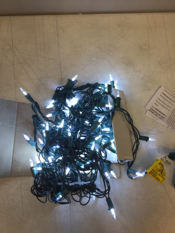 Photo 1 of 29.5 ft. 100-Light Warm White Mini LED Lights on White Wire
