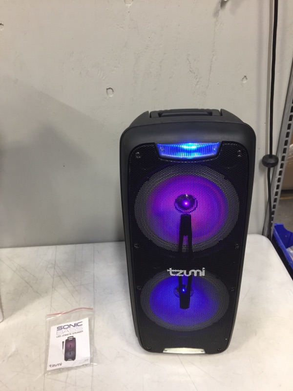 Photo 2 of Tzumi Sonic Bass Jobsite Speaker Bluetooth Wireless 8 In. Subwoofer Handle
