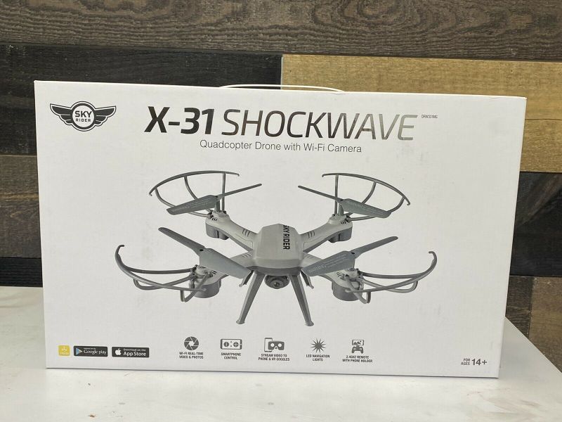 Photo 1 of Sky Rider X-31 Shockwave Pro Quadcopter Drone Wi-Fi Camera Remote Phone Holder
