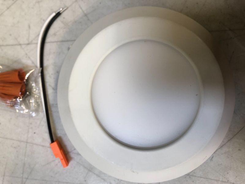 Photo 2 of 4 in. 2700K-5000K Selectable CCT Surface Integrated LED Downlight Recessed Light with White Round Trim
