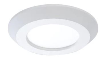 Photo 1 of 4 in. 2700K-5000K Selectable CCT Surface Integrated LED Downlight Recessed Light with White Round Trim
