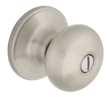 Photo 1 of 2 Simple Series Round Satin Nickel Bed and Bath Door Knob
