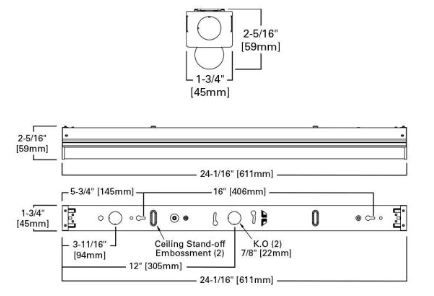 Photo 1 of 2 ft. 1-Light Linear White Integrated LED Ceiling Strip Light with 1050 Lumens, 4000K
