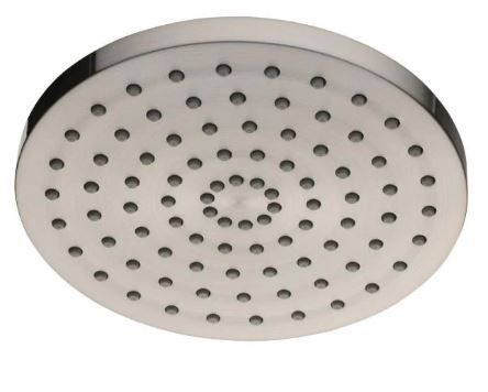 Photo 1 of 1-Spray 8 in. Single Wall Mount Fixed Shower Head in Brushed Nickel
