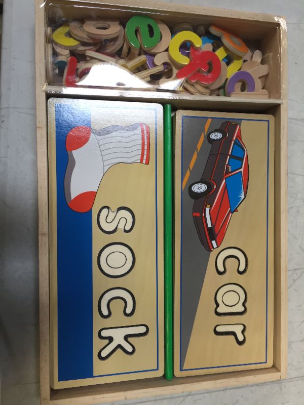 Photo 2 of Melissa & Doug See & Spell Wooden Educational Toy With 8 Double-Sided Spelling Boards and 64 Letters
